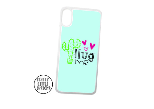 Hug Me - cactus design phone cover - mint