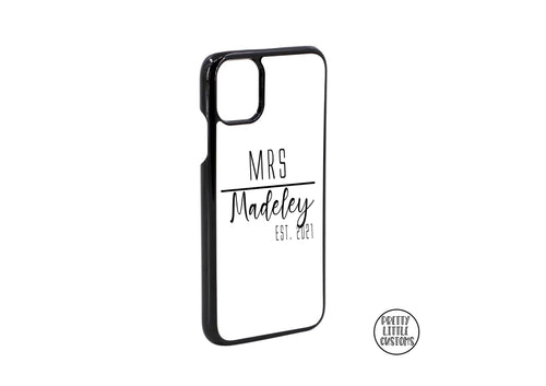 Personalised the Future Mrs (your name), Est. (your year) Phone Cover - black/white