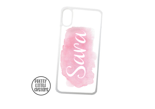 Personalised name watercolour Phone Cover - pink