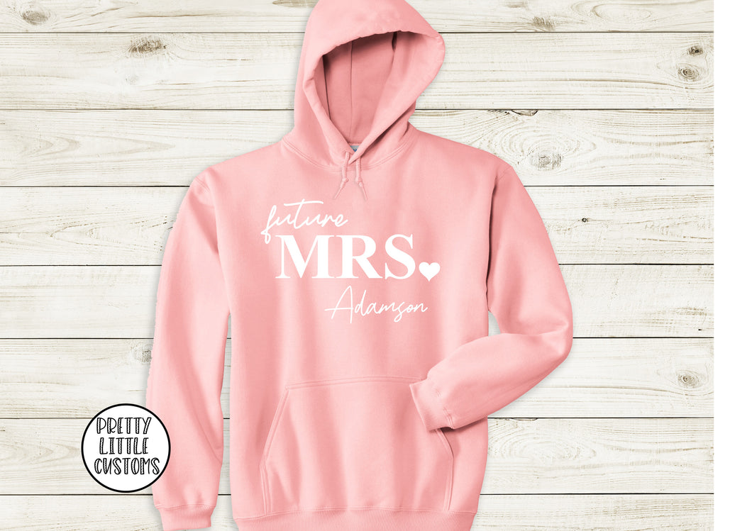Personalised Future Mrs (your name) pale pink hoody