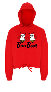 Boo Bees Halloween print red cropped hoody