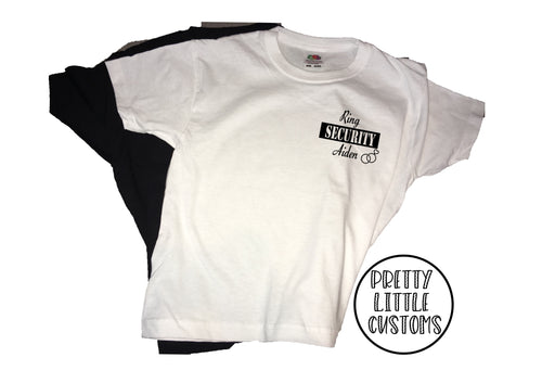 Personalised ring security print kids name t-shirt - white