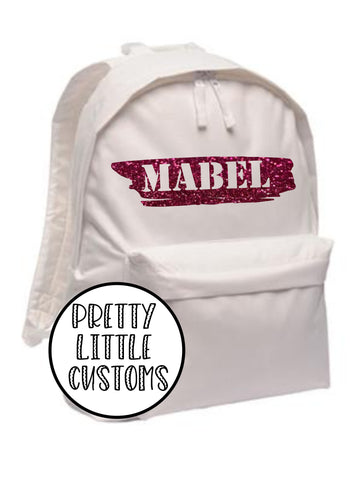 Personalised kids GLITTER name rucksack/backpack/school bag
