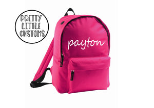 Personalised kids name rucksack/backpack/school bag - pink
