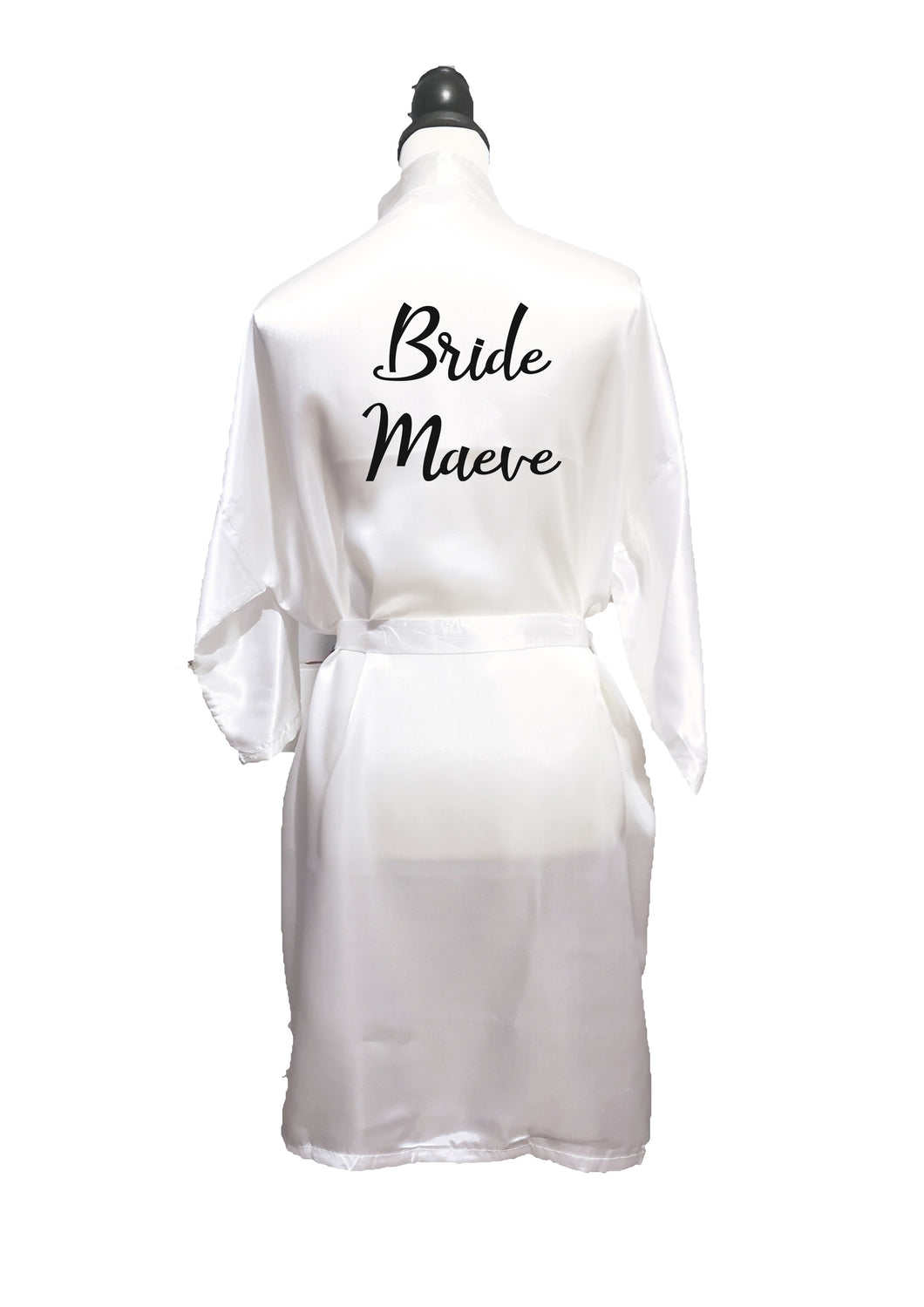 Personalised your text / name bridal party / wedding dressing gown / robe - white
