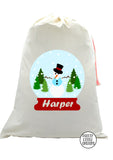 Personalised Christmas Santa Sack -  (your name) - Snow globe