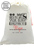 Personalised Christmas Santa Sack - Special delivery  for (your name) - reindeer