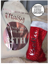 Load image into Gallery viewer, Personalised Christmas Stocking - Rose Gold print