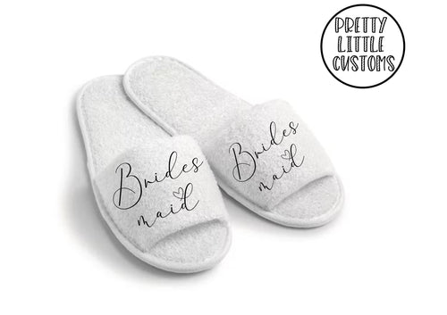 Bridal party heart print slippers - Bridesmaid