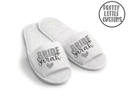 Personalised bridal party glitter print slippers - Bride - style 2