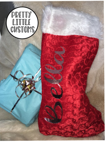 Personalised Christmas Stocking - Rose Gold print