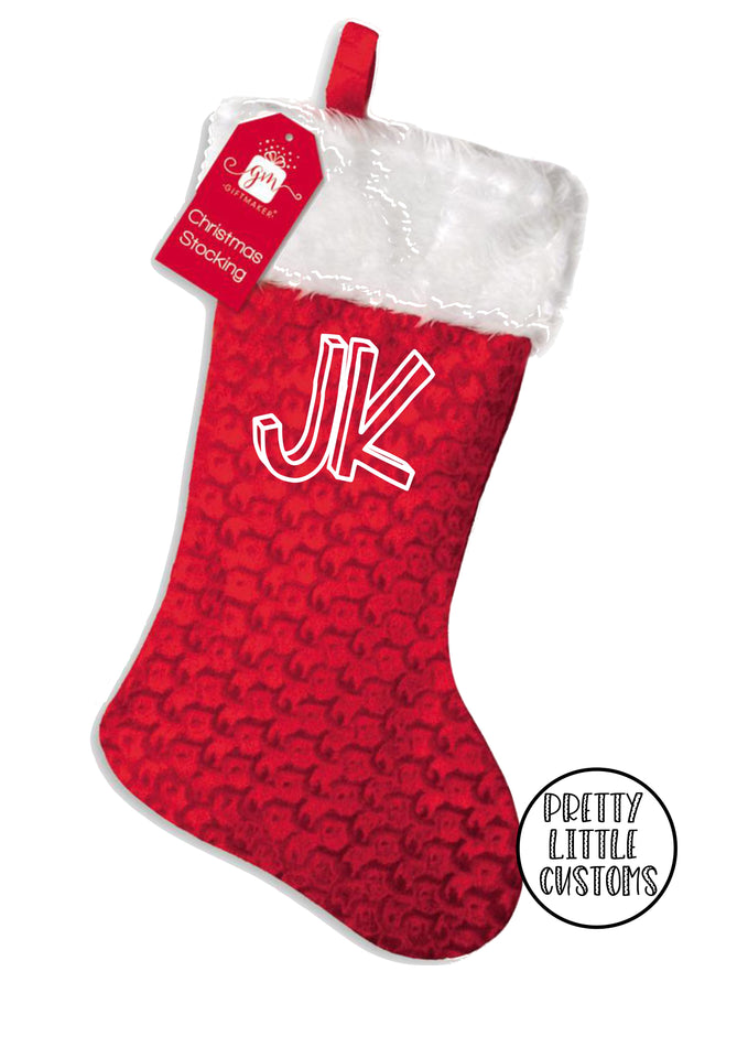 Personalised Christmas Stocking - your initials