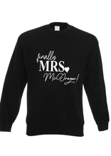 Load image into Gallery viewer, Personalised finally Mrs (your name) ! print sweater - black