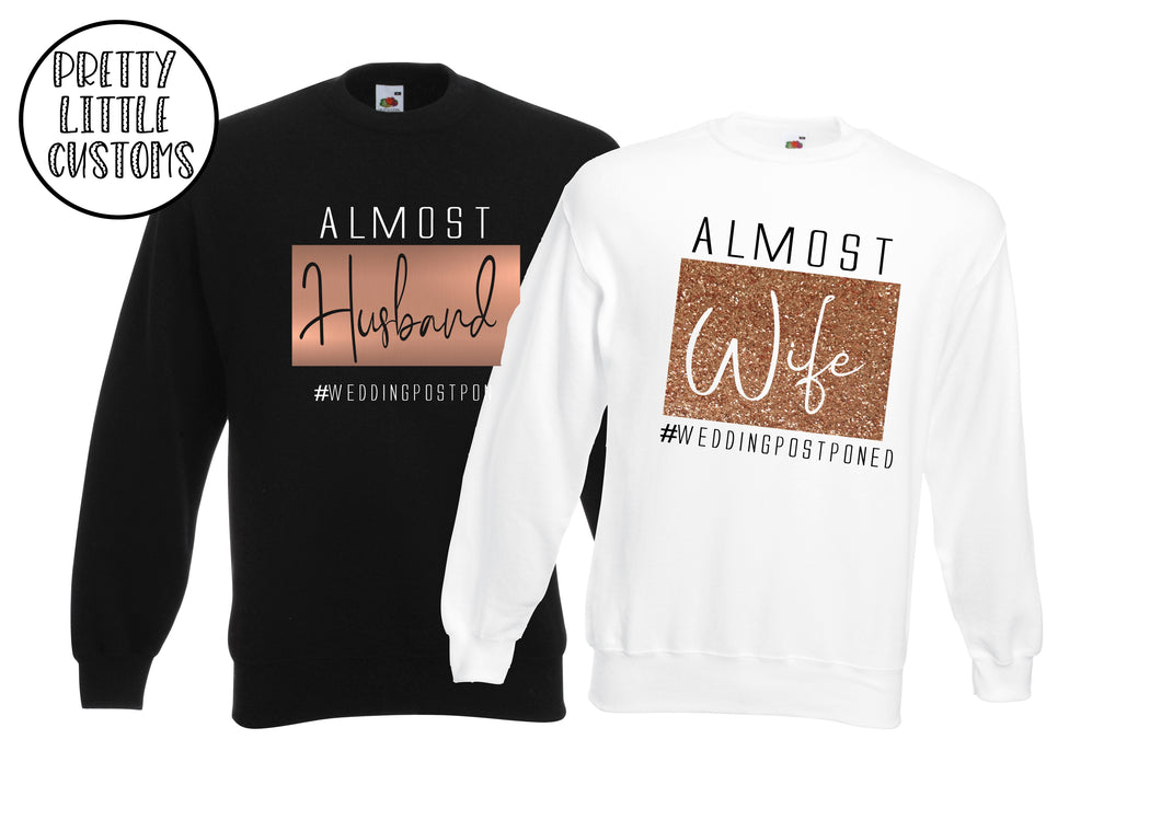 Almost Husband and Wife #weddingpostponed  commemorative print sweater set