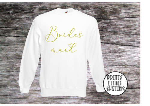 Bridesmaid heart print sweater