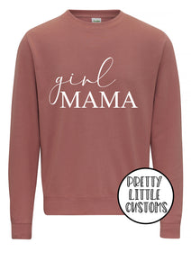 Girl Mama print dusty pink sweater
