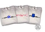 Emergency services heartbeat print sweater - paramedic, nurse or police