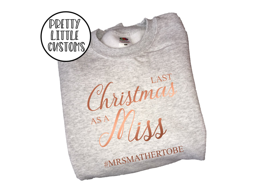 Personalised Last Christmas as a Miss print christmas sweater - your surname