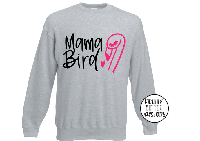 Mama bird flamingo print sweater