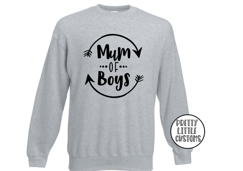 Mum of boys print sweater