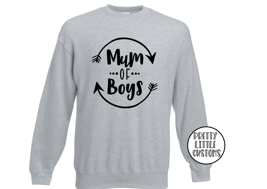 Mum of boys print sweater