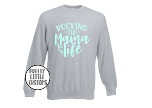 Rocking the Mama life print sweater