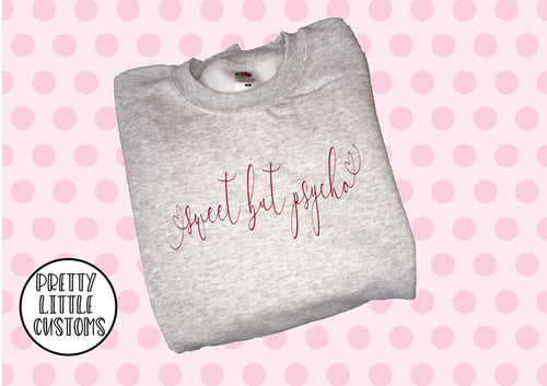 Sweet but psycho heart print sweater