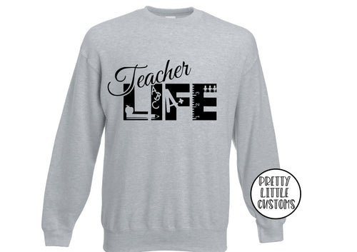 Teacher Life print sweater