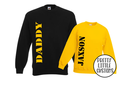 Daddy & Kids name Father's Day sweater set