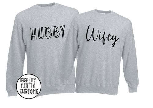 Hubby & wifey print sweater set