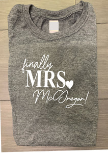 Personalised finally Mrs (Your Name) t-shirt - DARK GREY