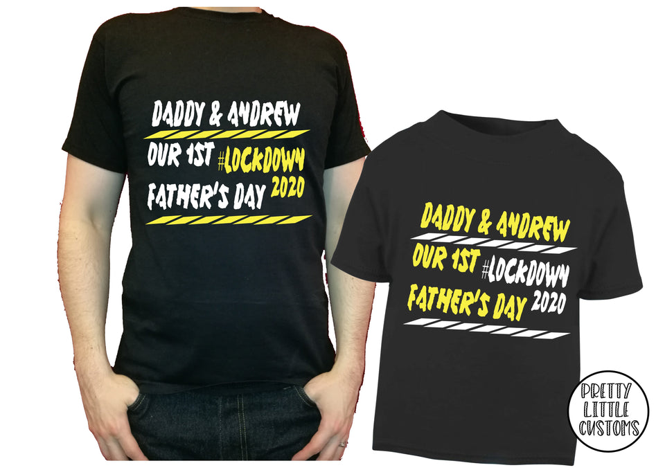Personalised Our 1st Father's Day #Lockdown2020  t-shirt set - Father & son/daughter