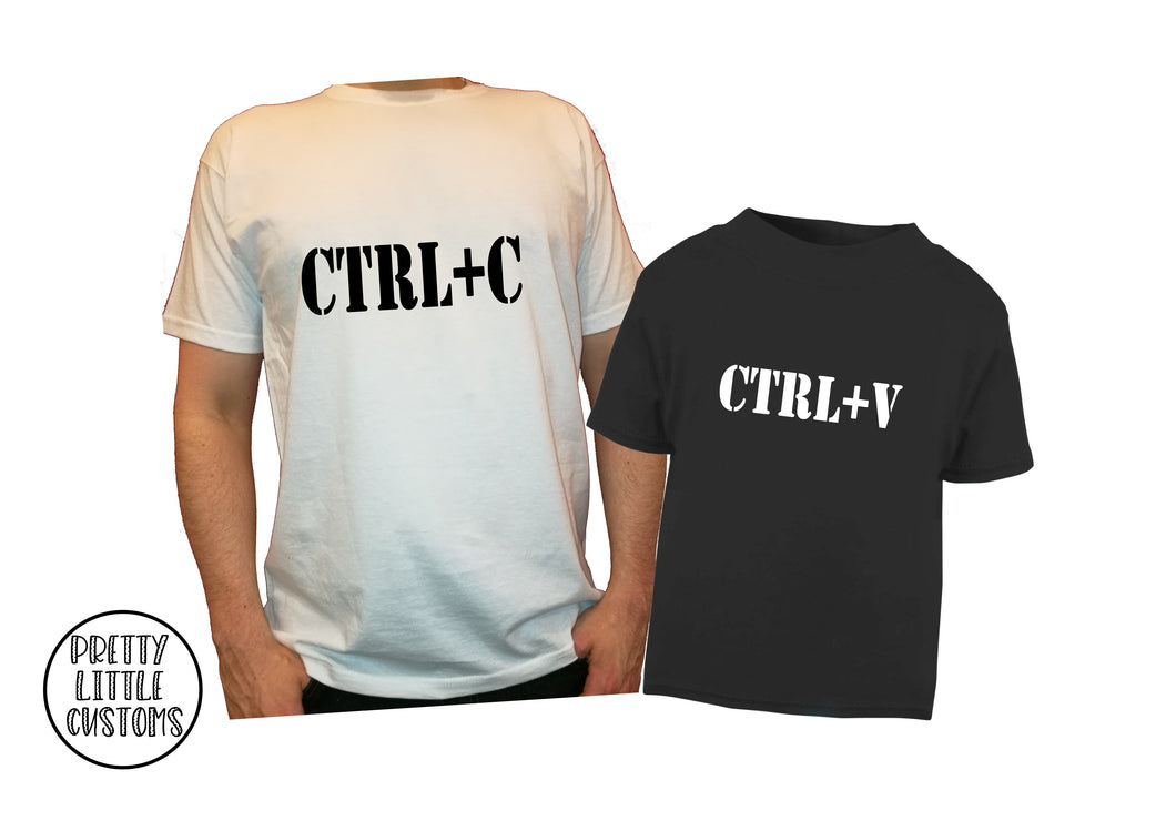 Ctrl c ctrl v copy paste t shirt set Father son