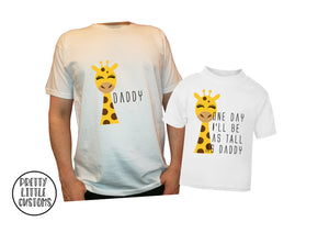 Giraffe - One day I'll be as tall as Daddy t-shirt set - Father & son/daughter