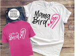 Mama bird, mini bird flamingo - Mummy & daughter tee set