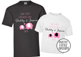Personalised Our First Father's Day Elephant print t-shirt set - Father & son/daughter - pink