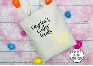 Personalised Eater Treats chick print kids tote bag - your name