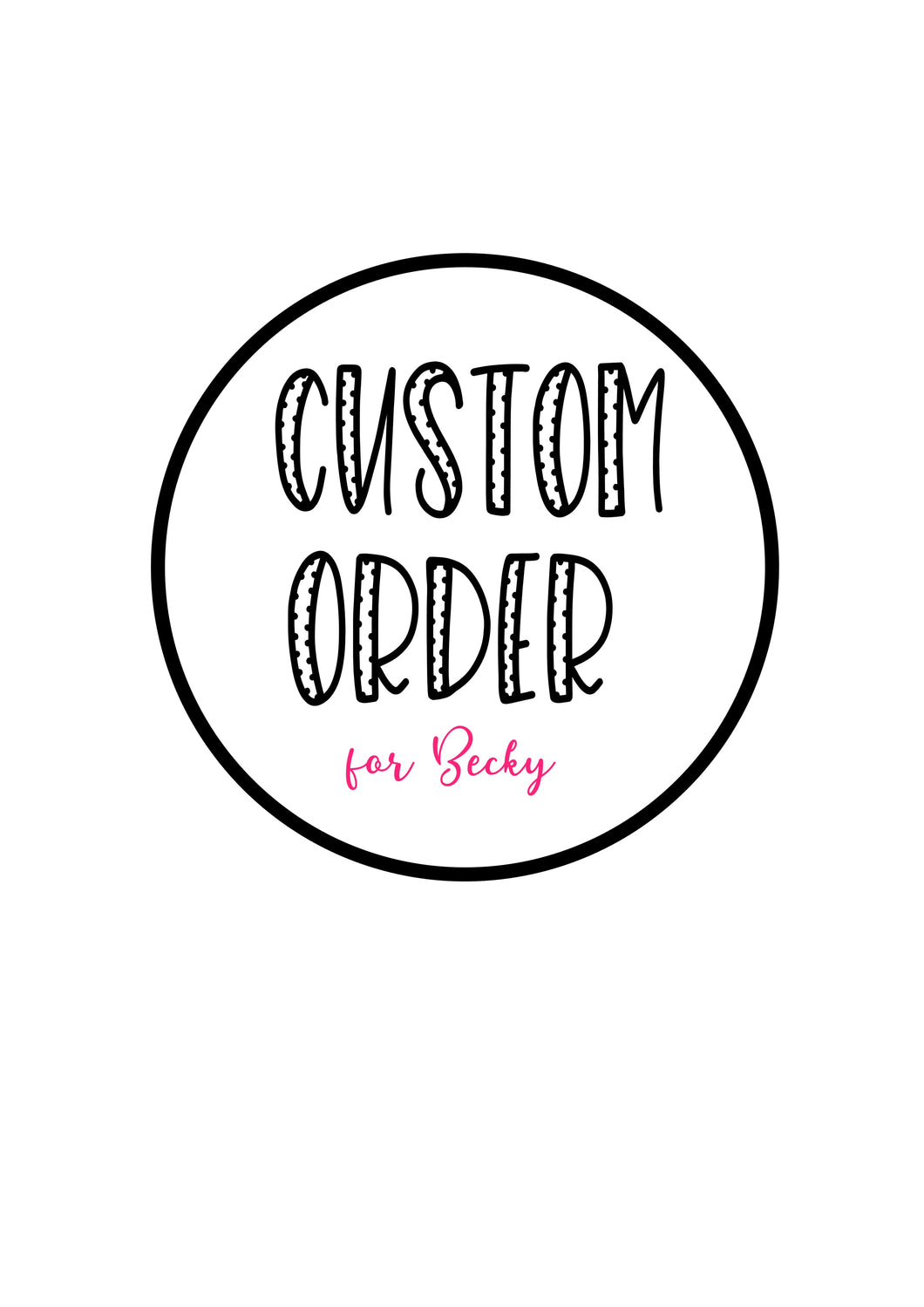 Custom order for Becky