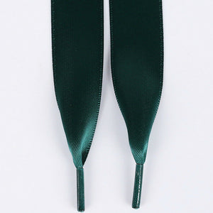 Dark Green Ribbon Laces For Canvas Trainers