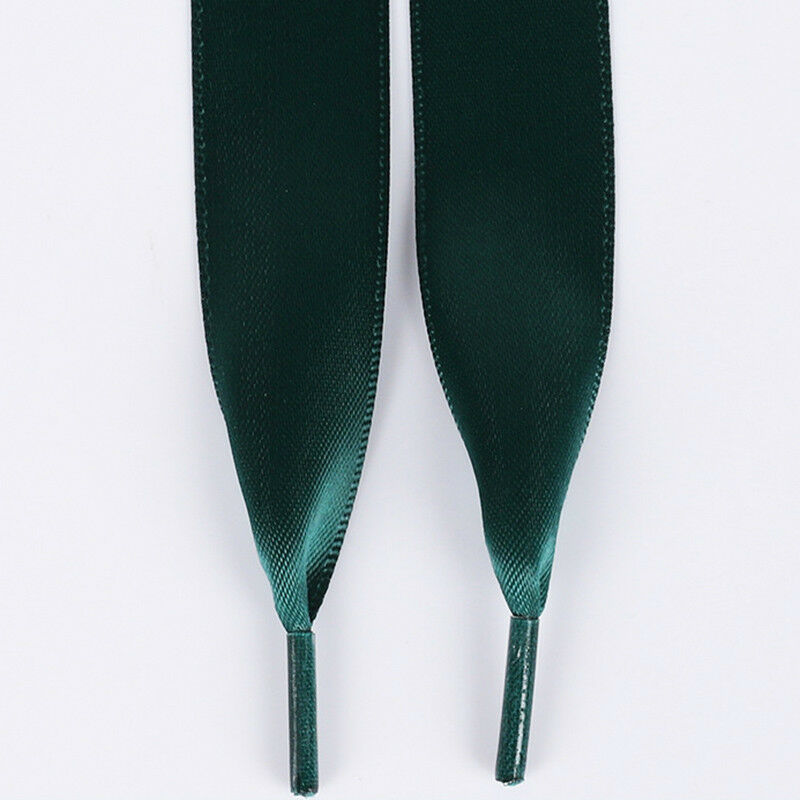 Dark Green Ribbon Laces For Canvas Trainers