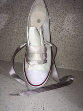 Load image into Gallery viewer, Silver/grey Ribbon Laces For Canvas Trainers