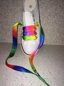 Rainbow Ribbon Laces For Canvas Trainers - style 2