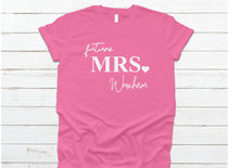 Load image into Gallery viewer, Personalised future Mrs (Your Name) t-shirt - pink