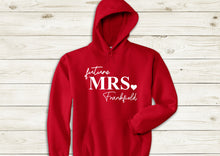 Load image into Gallery viewer, Personalised Future Mrs (your name) red hoody