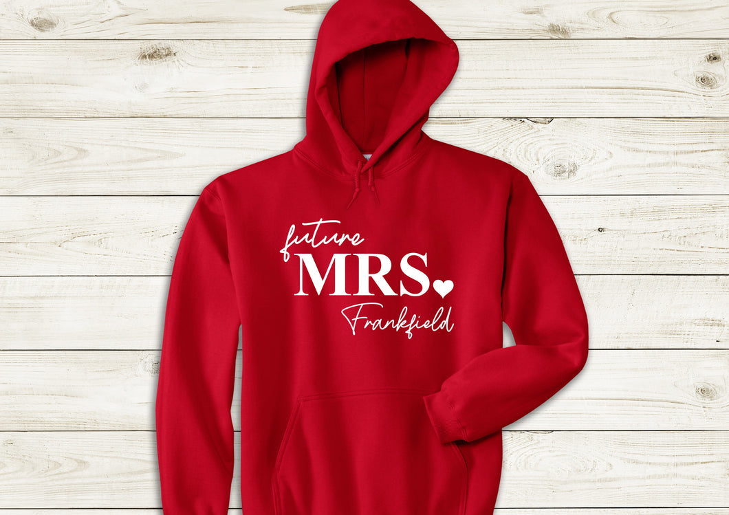 Personalised Future Mrs (your name) red hoody