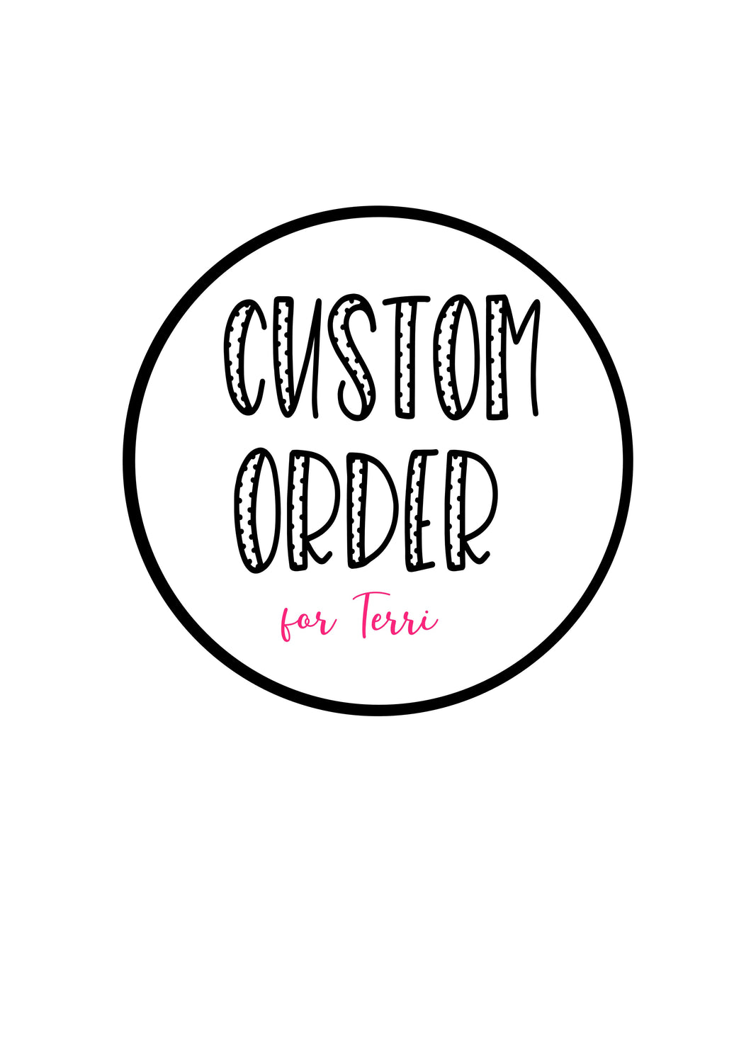 Custom order for Terri